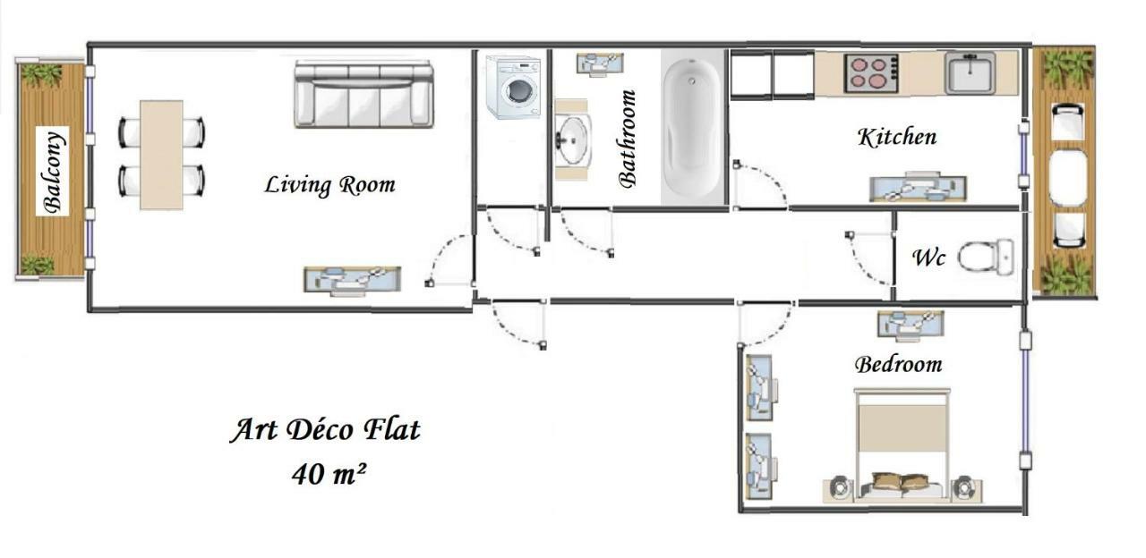 Nice Central Art Deco Flat 45 M² Exterior foto